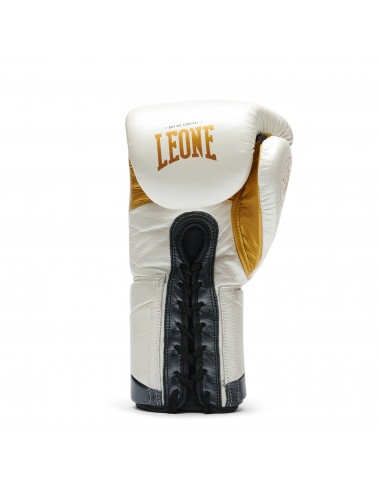 Leone Authentic blanc/or : des gants de boxe top lacés pour les pros