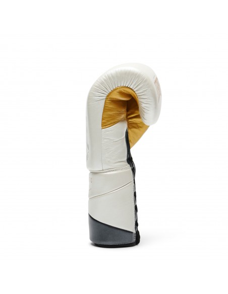 Leone Authentic White/Gold: Top laced boxing gloves for professionals