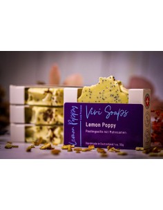Lemon Poppy handgemachte Peeling Seife 110g