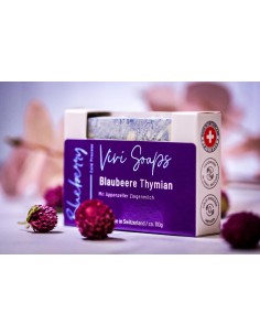 Myrtille - Savon au lait de chèvre au thym fait à la main - ViviSoaps 2