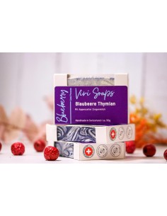Myrtille - Savon au lait de chèvre au thym fait à la main - ViviSoaps