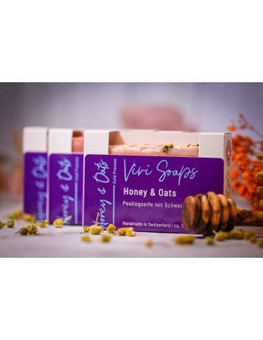 Honey soap - Exfoliating soap with Swiss honey and pink clay