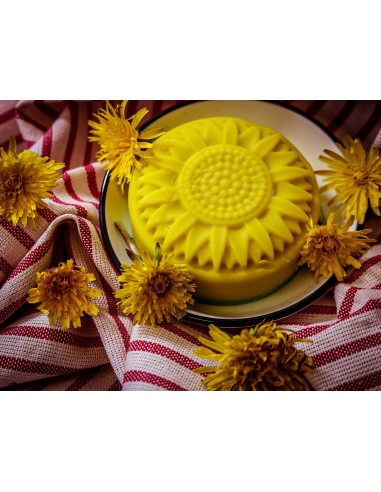 Sapone al dente di leone - sapone naturale fatto a mano con burro di cacao e dente di leone