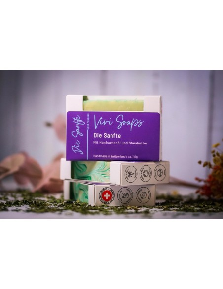 Savon de chanvre - La douceur - savon artisanal à l'huile de chanvre et au beurre de karité