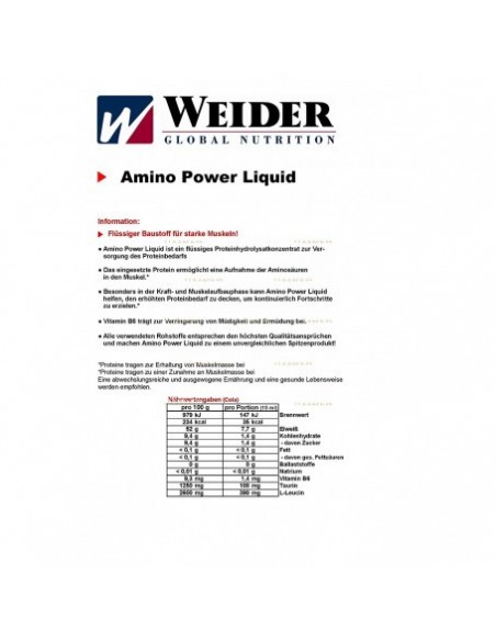 Weider Amino Power Liquid 1L