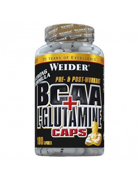 Maximise le développement musculaire & la protection avec les capsules de BCAA + glutamine WEIDER®