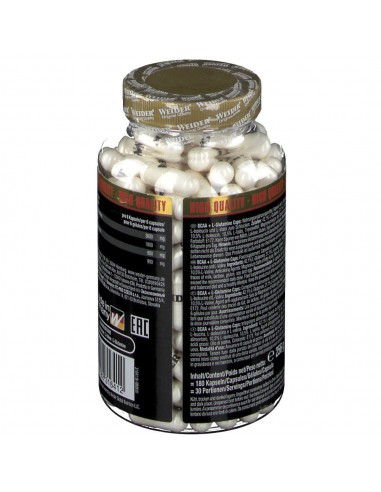 Massimizza la costruzione e la protezione muscolare con le capsule di BCAA + Glutammina WEIDER®