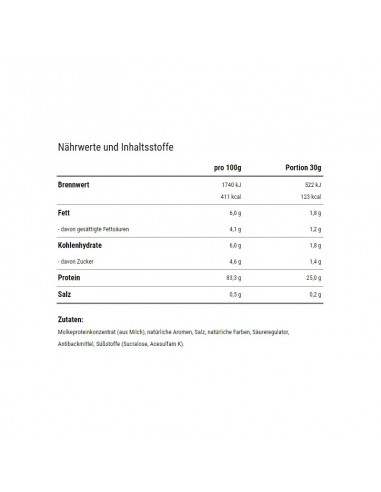 Kevin Lerone Gold Whey 2000g Nährwerte