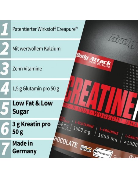 Body Attack Proteine della creatina: il frullato pre- e post-allenamento per eccellenza