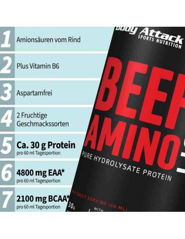 Body Attack Beef Amino Liquid 1000ml