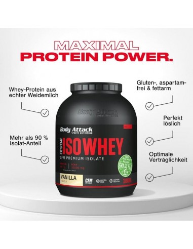 Iso Whey extrême : plus de 10 000 mg de BCAA & 7 600 mg de glutamine par portion