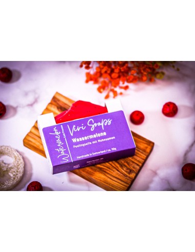 Handmade exfoliating soap watermelon - summer edition - ViviSoaps