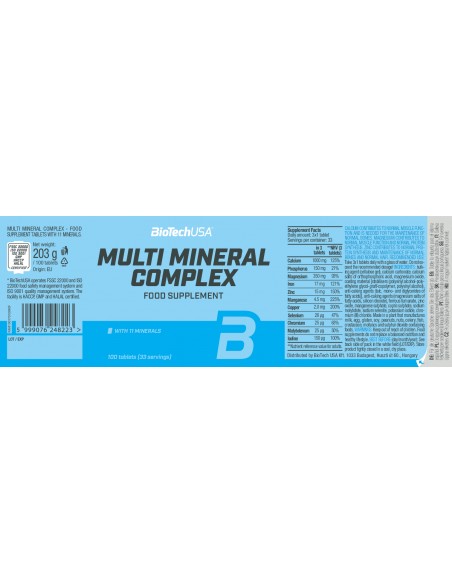 Multi Mineral Complex - BioTech USA - buy in Swiss online shop