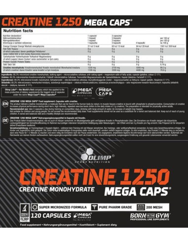 Acheter Olimp Creatine 1250 Mega Caps pour ton succès
