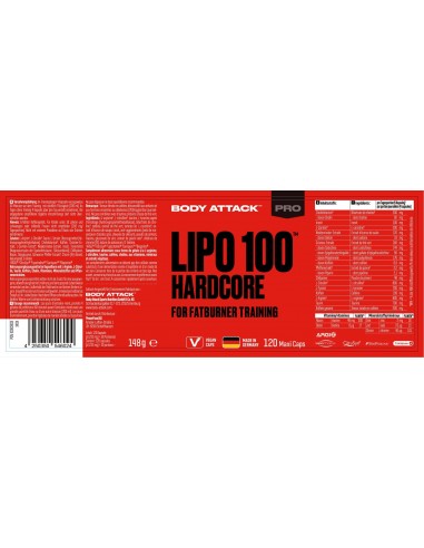 Body Attack Lipo 100 Hardcore - Acquista il brucia grassi online
