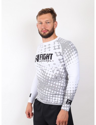 Fight Apparel Rashguard White Ranked Langarm
