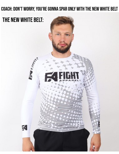 Fight Apparel Rashguard White Ranked Langarm