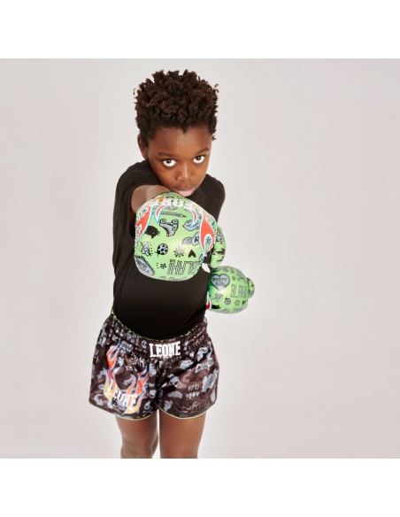 Pantaloncini da boxe kick thai per bambini - Leone Flames acquista online