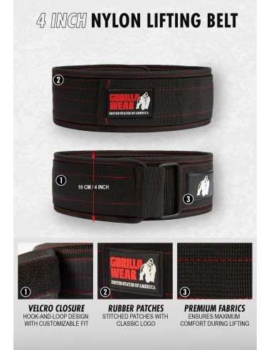 Maximum performance with the Gorilla Wear 4 inch nylon belt