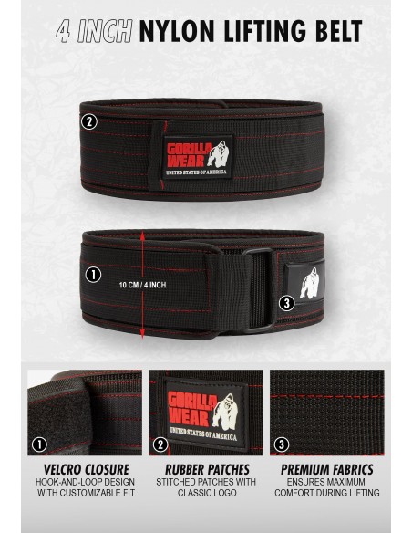Maximum performance with the Gorilla Wear 4 inch nylon belt