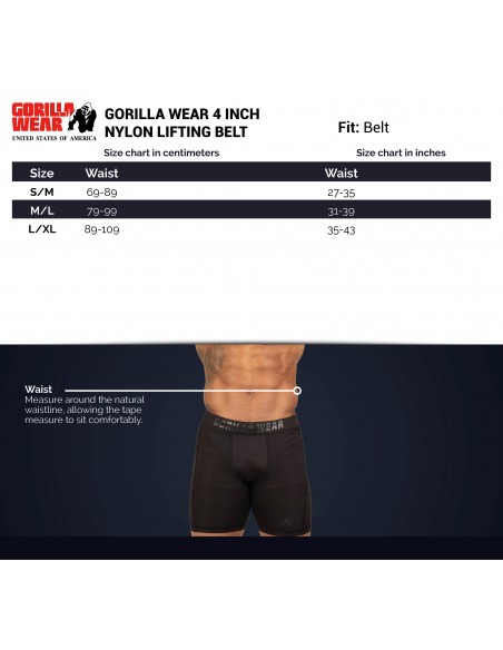 Gorilla Wear Massime prestazioni con la cintura in nylon da 4 pollici