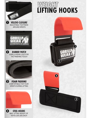 Gorilla Wear Weight Lifting Hooks