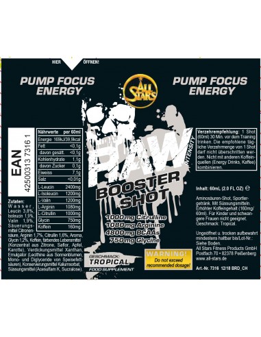 Pure energy: 160mg caffeine in All Stars Raw Intensity Booster Shots