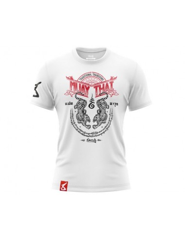 8 Weapons Muay Thai T-Shirt Sak Yant Tigers Weiss