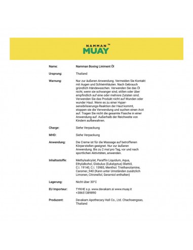 Namman Muay Thai Öl - Box-Liniment im Schweizer Onlineshop kaufen
