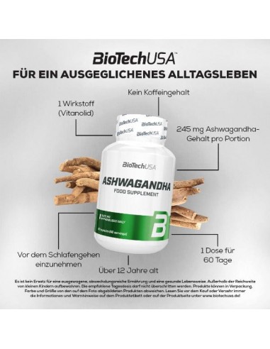 Acheter Ashwagandha - Bio Tech USA dans notre boutique en ligne suisse