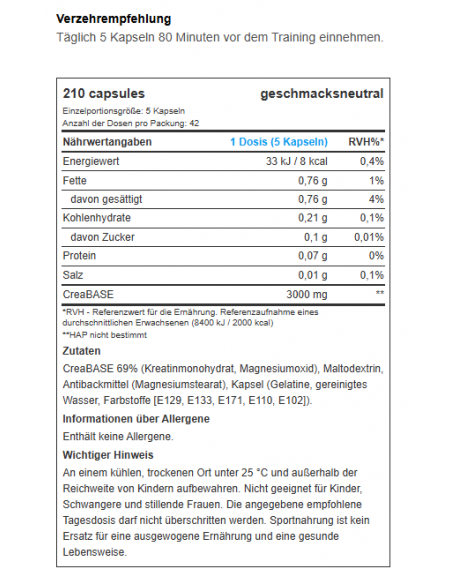 Creatina tamponata - PH-X BioTech USA acquistare nel negozio online svizzero