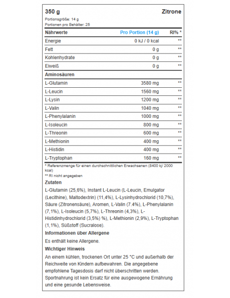 EAA Zero - Amino Acids - BioTech USA - buy in swiss online shop