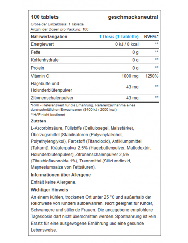 BioTech USA Vitamine C 1000 : un boost de puissance pour ton système immunitaire et plus encore !