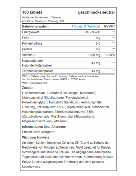 BioTech USA Vitamina C 1000: Potenziamento del sistema immunitario e non solo!
