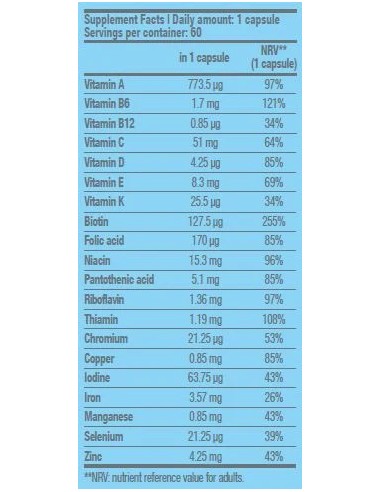 13 vitamine e 10 minerali per la tua salute - Complesso vitaminico