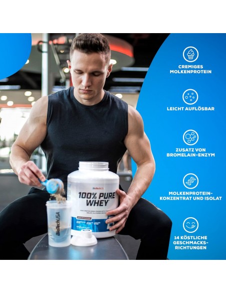 Acquista Pure Whey 100% proteine del siero del latte BioTech USA nel negozio online svizzero