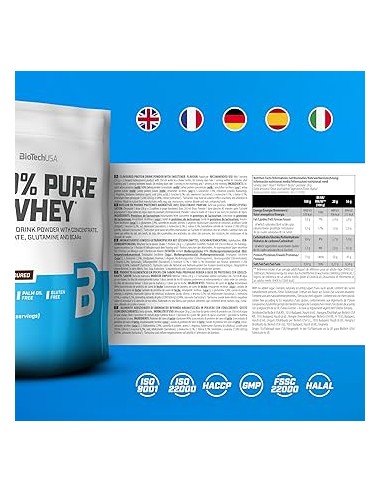 Acquista Pure Whey 100% proteine del siero del latte BioTech USA nel negozio online svizzero