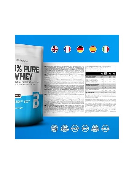 Acquista Pure Whey 100% proteine del siero del latte BioTech USA nel negozio online svizzero