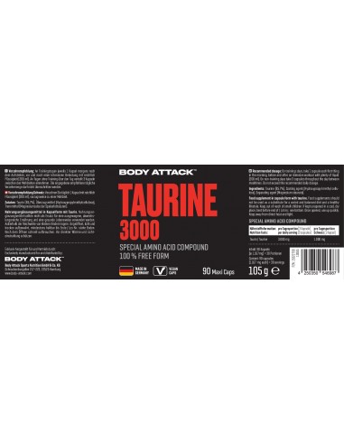 Body Attack Taurine 3000 60 pcs
