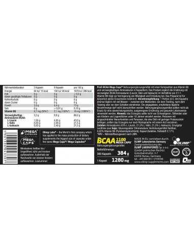 Olimp BCAA 1100: Essential amino acids for your success