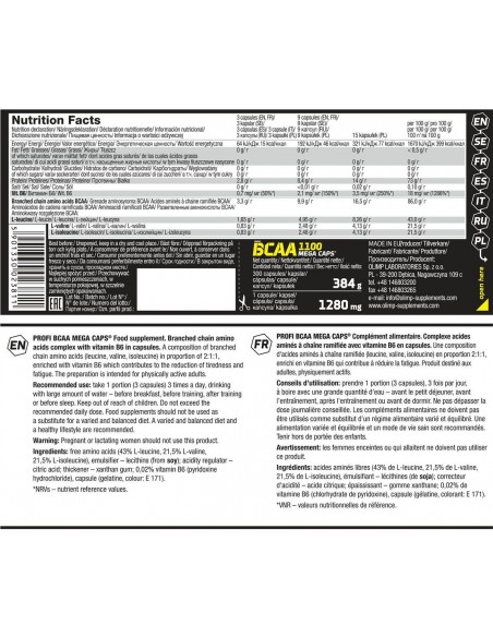 Olimp BCAA 1100: Essential amino acids for your success