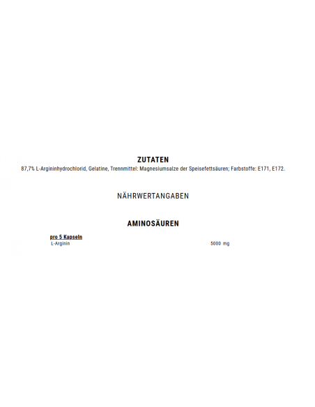 L-arginine in free form: Weider Arginine Caps for maximum effect