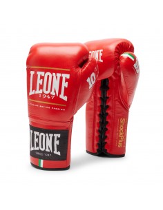 Boxe da professionista: Leone Shock Plus in rosso - allacciata