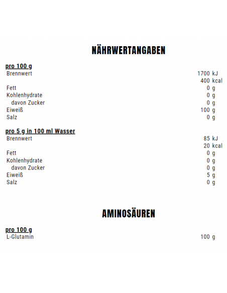 Regeneration and performance with Weider L-glutamine powder