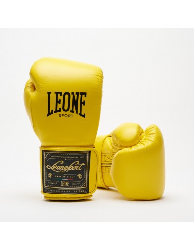 Leone Sport Gants de boxe dorés faits main en cuir de vache