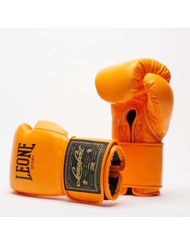 Leone Sport Handgemachte goldene Boxhandschuhe aus Rindsleder
