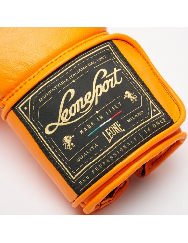 Leone Sport Handgemachte goldene Boxhandschuhe aus Rindsleder