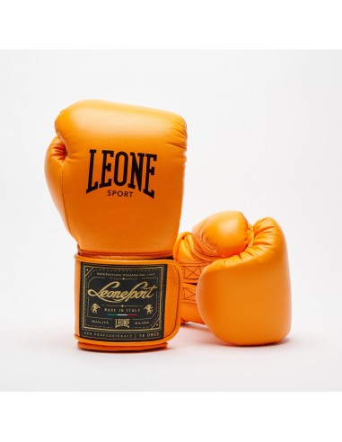 Leone Sport Handgemachte goldene Boxhandschuhe aus Rindsleder