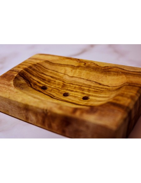 Portasapone sostenibile in legno d'ulivo di Vivi Soaps