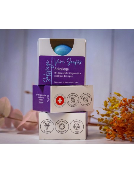 Savon de chèvre salée - savon artisanal au lait de chèvre d'Appenzell